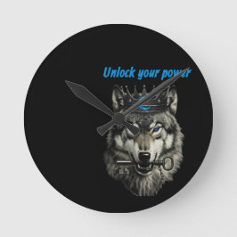wolf king unlock your power ラウンド壁時計