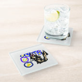 Wolf latte Halloween fun ガラスコースター (アングル)