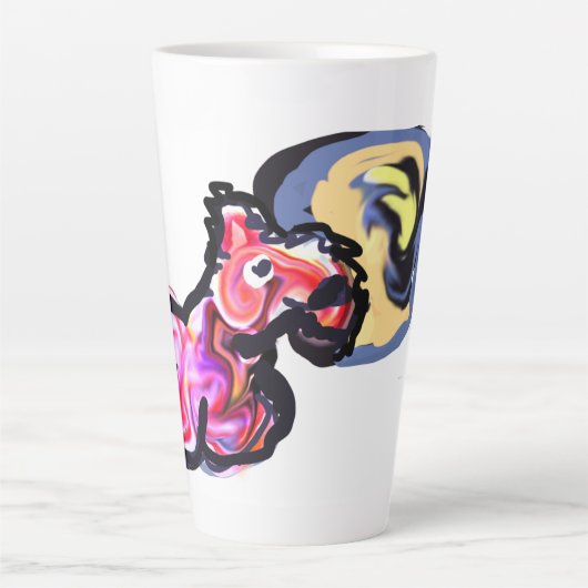 Wolf light moon  カフェラテマグ (正面)