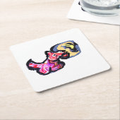 Wolf light moon  スクエアペーパーコースター (アングル)