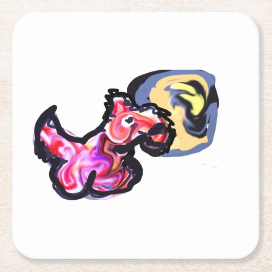 Wolf light moon  スクエアペーパーコースター (正面)