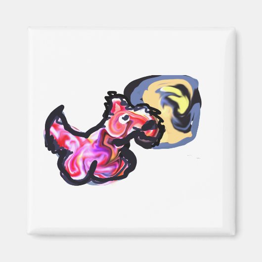 Wolf light moon  マグネット (正面)