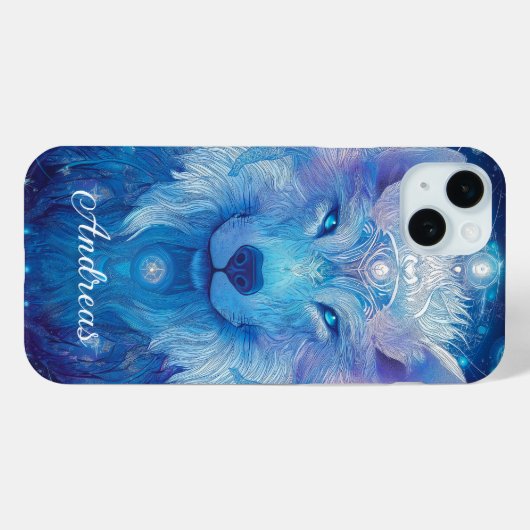 Wolf Magie Blau Case-Mate iPhoneケース (裏面 (横))