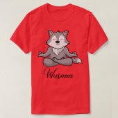 Wolf meditation sunflower Breathe Deep wusaaa calm Tシャツ (デザイン正面)