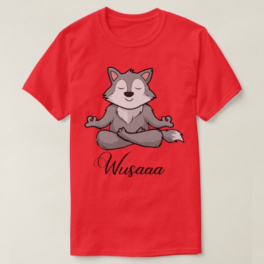 Wolf meditation sunflower Breathe Deep wusaaa calm Tシャツ (デザイン正面)
