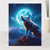 WOLF MOON NATIVE AMERICAN GREETING CARD カード (正面)