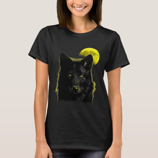 Wolf Moon Wolf in Moonlight 1 Tシャツ (正面)