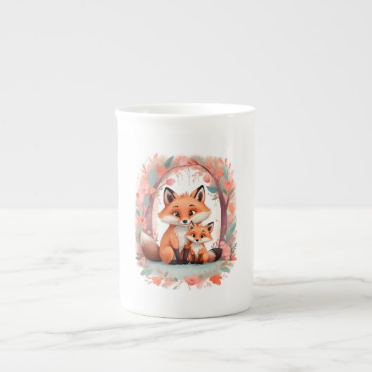 Wolf Mother & Daughter Mug – パレンのファミリーギフト ボーンチャイナマグカップ (正面)