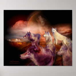 Wolf Mountain Art Poster/Print ポスター