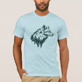 Wolf mountains minimalist art tシャツ (正面)