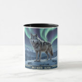 Wolf Mug 🐺❄️ | Northern Lights Wildlife Art 🌌 マグカップ (中央)