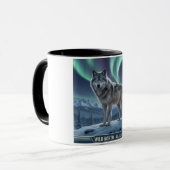 Wolf Mug 🐺❄️ | Northern Lights Wildlife Art 🌌 マグカップ (正面左)