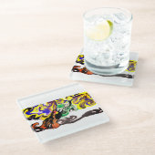 Wolf night stary  ガラスコースター (アングル)