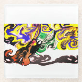 Wolf night stary  ガラスコースター (正面)