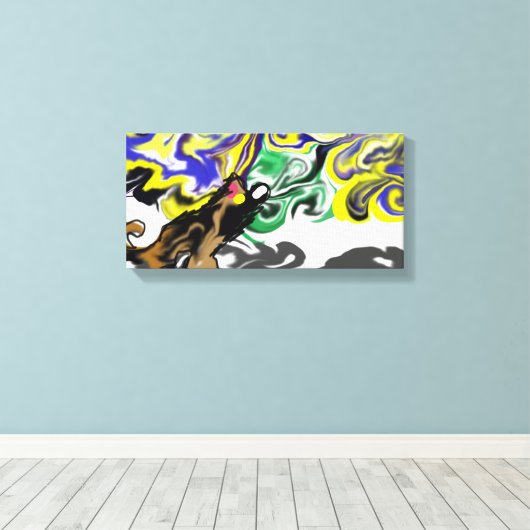 Wolf night stary  キャンバスプリント (インサイチュ (ウッドフロア))