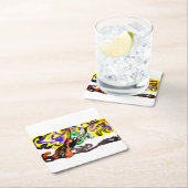 Wolf night stary  スクエアペーパーコースター (インサイチュ)