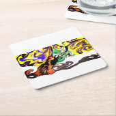 Wolf night stary  スクエアペーパーコースター (アングル)