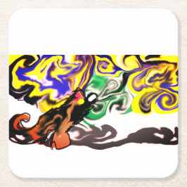 Wolf night stary  スクエアペーパーコースター