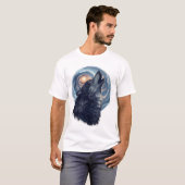 Wolf of the Stars – Celestial Animal Illustration Tシャツ (正面フル)