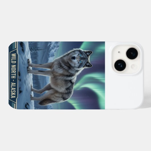 Wolf Phone Case 🐺🌌 | Northern Lights Art ❄️ Case-Mate iPhoneケース (裏面 (横))