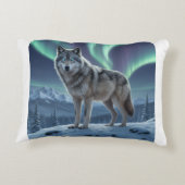 Wolf Pillow 🐺❄️ | Northern Lights Home Decor 🌌 アクセントクッション (裏面)