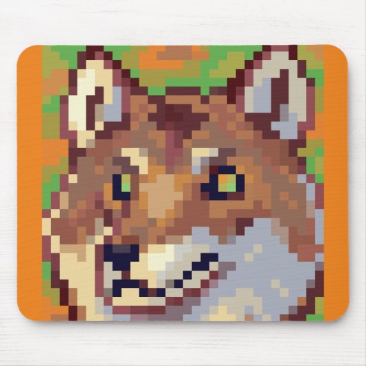 Wolf pixelart, Pixel Art  マウスパッド (正面)