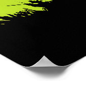 Wolf Poster – Howling Silhouette on Green ポスター (角)