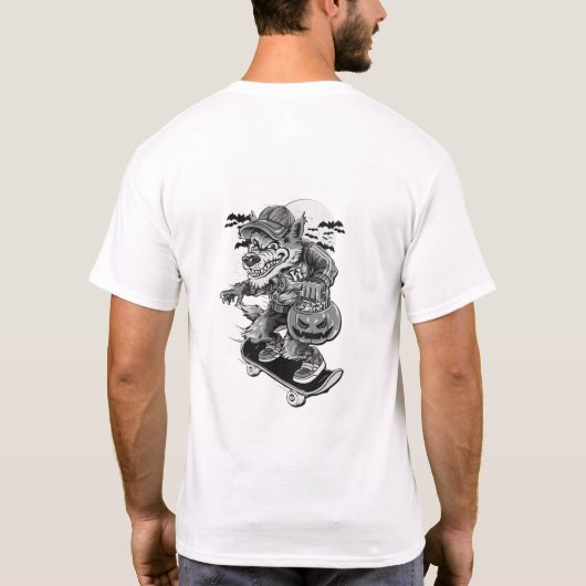 Wolf Print TShirt Design Tシャツ (裏面)