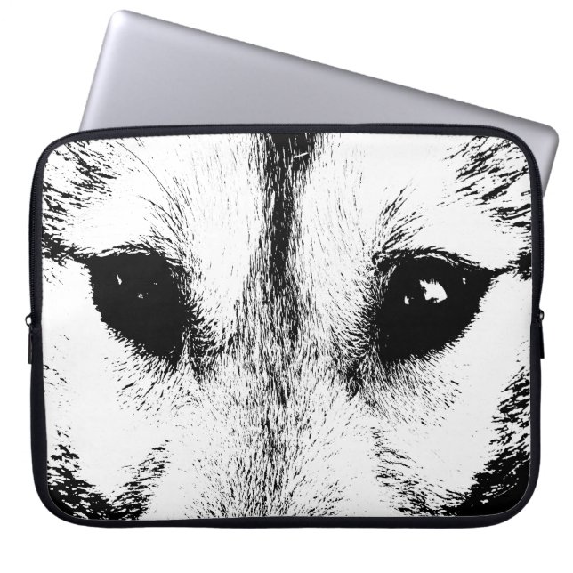 Wolf Pup Laptop Case SiberianWolf Pup  Eyes Gifts ラップトップスリーブ (正面)