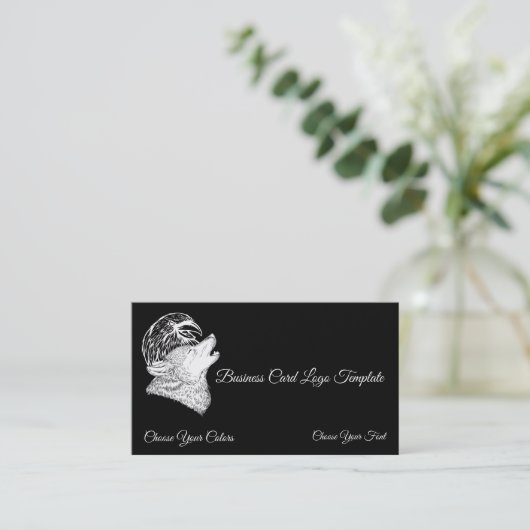 Wolf & Ravenロゴ名刺 名刺 (スタンド正面)