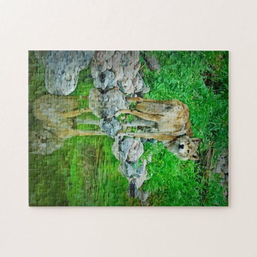 Wolf Reflection、Boundary Waters、ミネソタ ジグソーパズル (横)