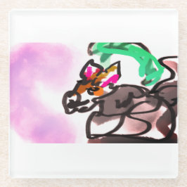 Wolf run in autumn ガラスコースター