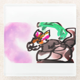 Wolf run in autumn ガラスコースター