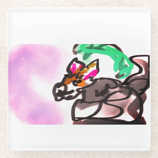 Wolf run in autumn ガラスコースター (正面)