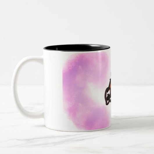 Wolf run in autumn ツートーンマグカップ (左)