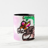 Wolf run in autumn ツートーンマグカップ (中央)