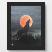 Wolf Silhouette Painting by Alfred Fox フォトプラーク (正面)