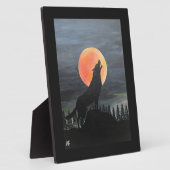 Wolf Silhouette Painting by Alfred Fox フォトプラーク (側面)