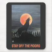 Wolf Silhouette Painting by Alfred Fox マウスパッド (正面)