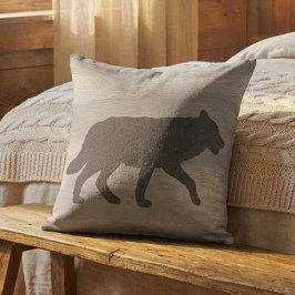 Wolf Silhouette Reversible Throw Pillow クッション