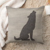Wolf Silhouette Reversible Throw Pillow クッション (ブランケット)