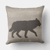 Wolf Silhouette Reversible Throw Pillow クッション (裏面)