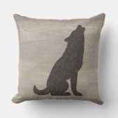 Wolf Silhouette Reversible Throw Pillow クッション (正面)