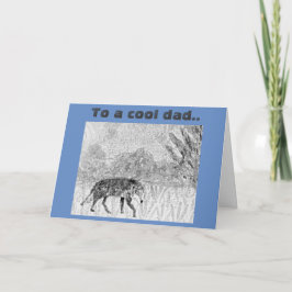 Wolf Sketch Wild Animal Art for Dad カード