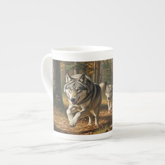 Wolf Specialty Mug style 1 ボーンチャイナマグカップ (正面左)