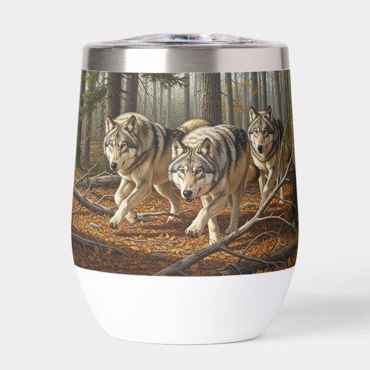 wolf stemless thermal wine tumbler style 1 (正面)