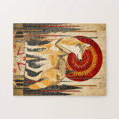 Wolf Totem – Guardian in Deco Style ジグソーパズル (横)