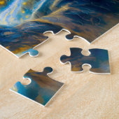 Wolf-transforming mage in fantasy oil style ジグソーパズル (側面)