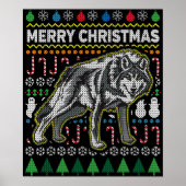 Wolf Ugly Christmas Sweater Wildlife Series ポスター (正面)