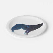 Wolf Universeシルエット-背景色の選択 ペーパープレート (アングル)